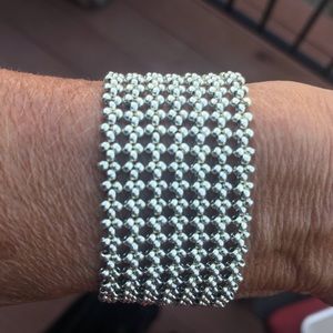 Victorian lace silver cuff